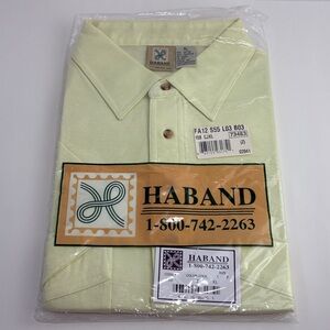Haband Casual Polo Shirt Men's Size XL Light Yellow